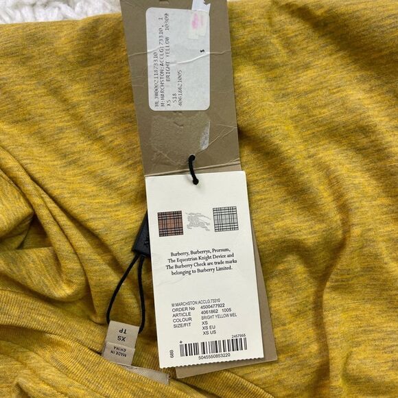 Burberry Marchston Yellow Long Sleeve Shirt Crewneck - Picture 8 of 9